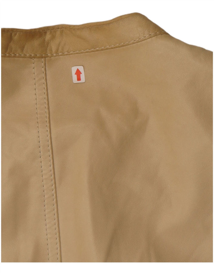 Giacca in pelle corta da donna Valentino IT 40 piccola in pelle beige