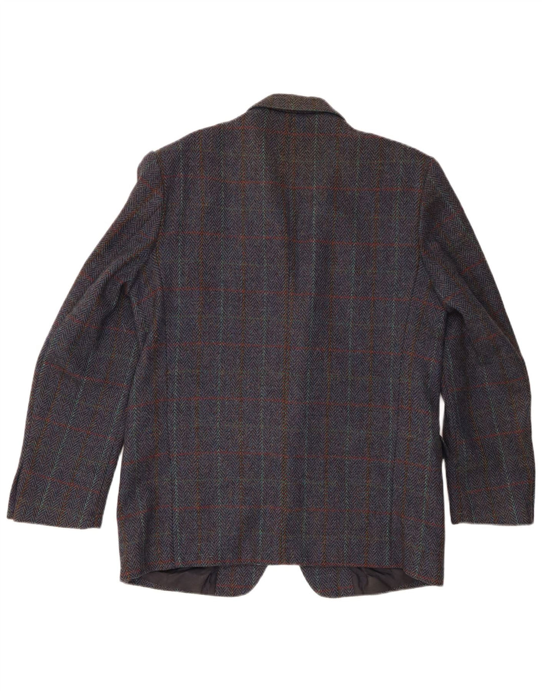 Giacca blazer vintage da uomo a 2 bottoni IT 54 2XL pied de poule blu navy