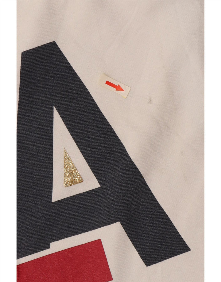 Guess Felpa con grafica da donna Maglione UK 16 Large Cotone bianco