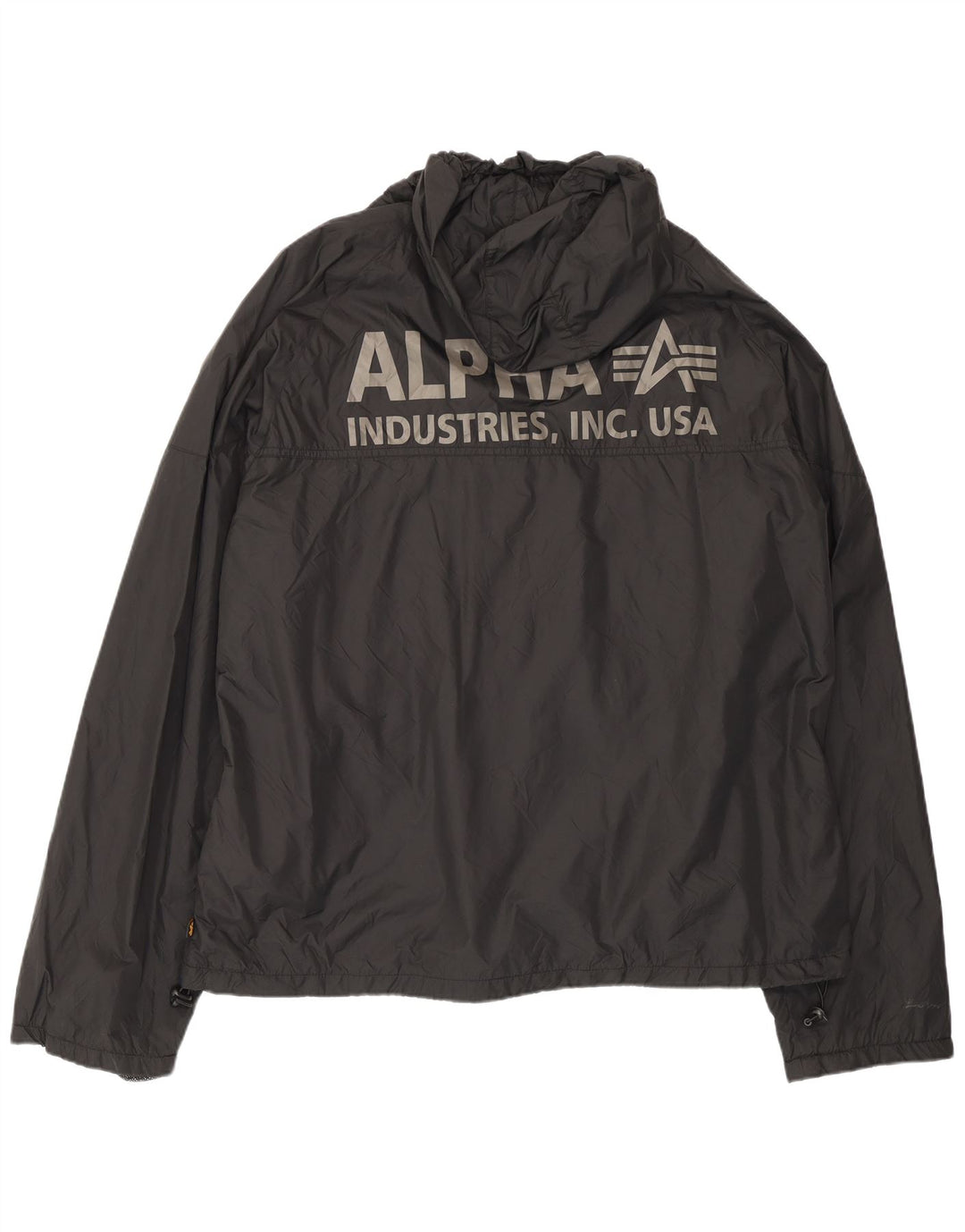 Giacca antipioggia da uomo con cappuccio grafico Alpha Industries UK 50 5XL Poliammide nera