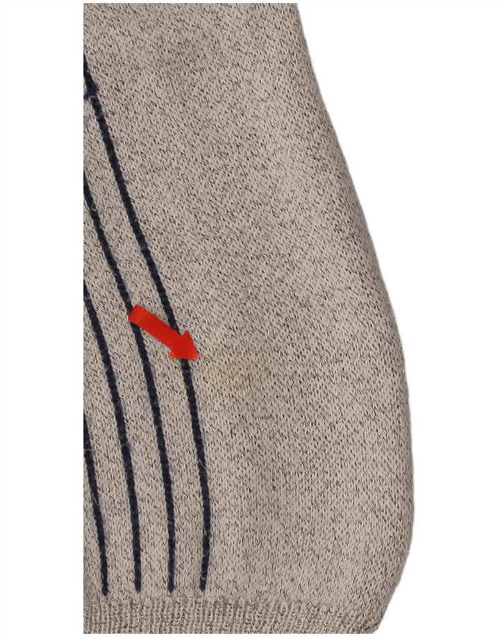 Maglione maglione girocollo vintage da uomo grande color grigio