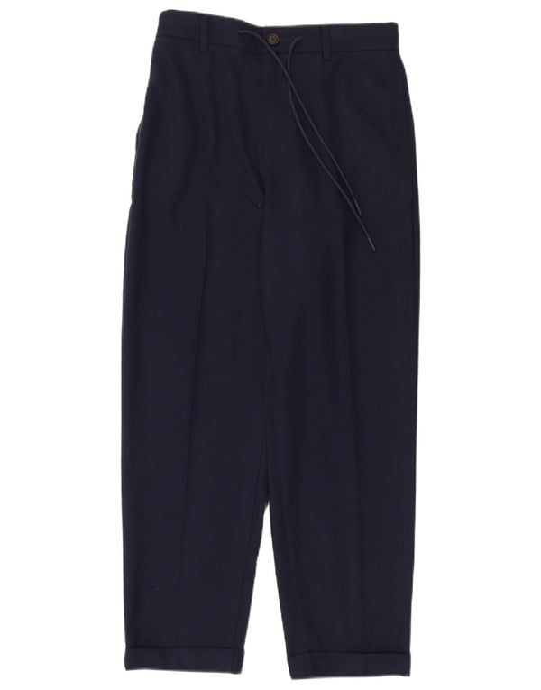 Pantaloni chino affusolati a vita alta da donna Benetton W28 L28 Blu Navy