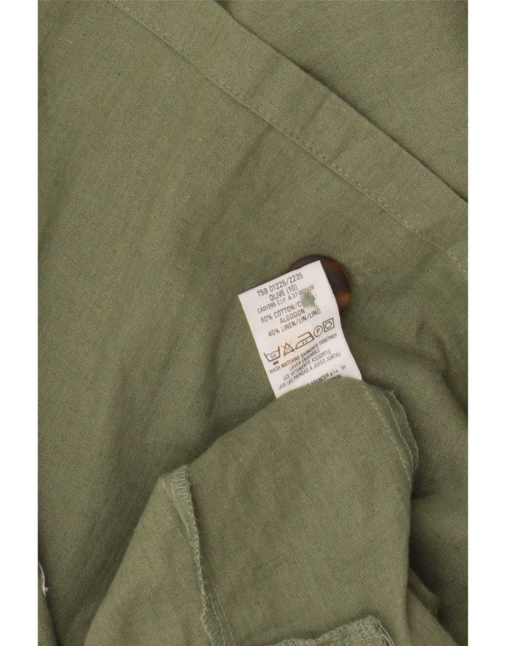 Giacca blazer a maniche corte da donna Marks & Spencer UK 10 piccola kaki