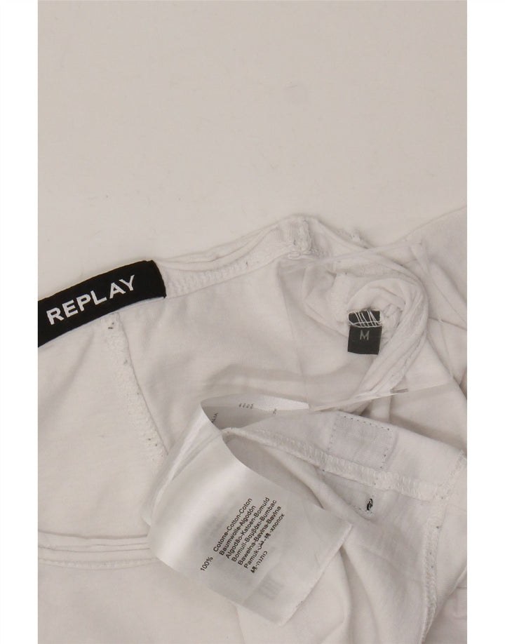 T-shirt da uomo Replay Top in cotone bianco medio