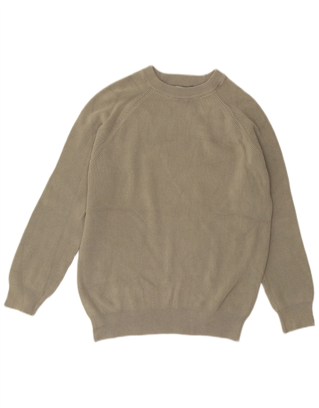 Maglione maglione girocollo da uomo Zara grande in cotone kaki
