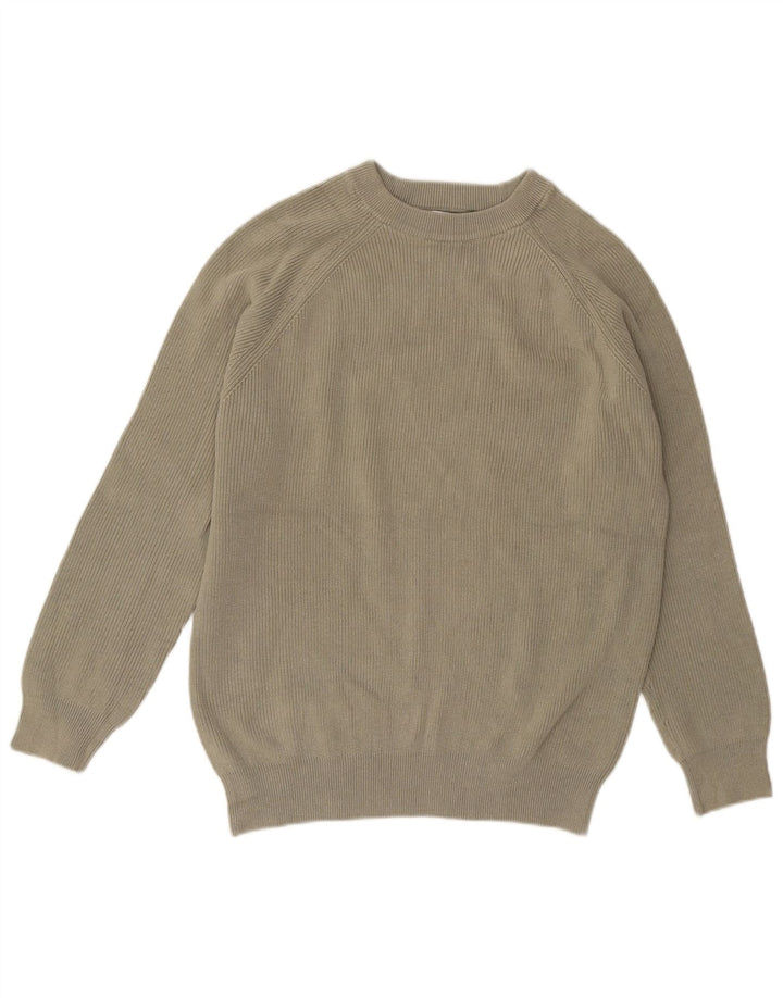 Maglione maglione girocollo da uomo Zara grande in cotone kaki