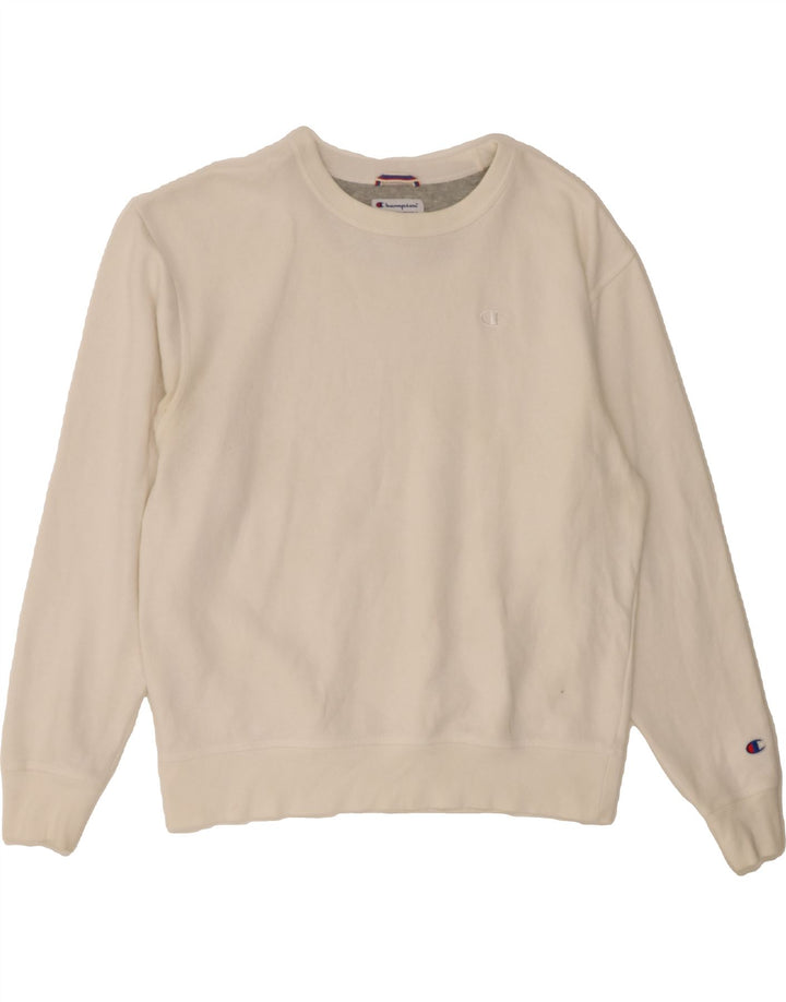 CHAMPION Mens Sweatshirt Jumper Large White Cotton