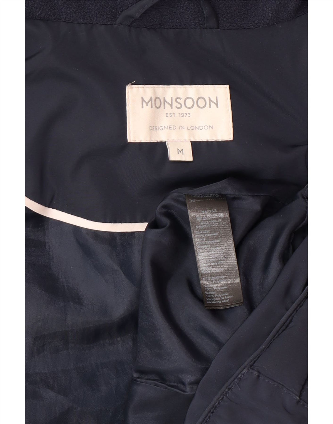 Gilet imbottito da donna Monsoon UK 14 medio poliestere blu navy
