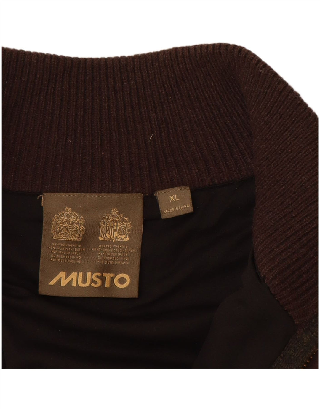 MUSTO Maglione da uomo con zip e collo XL in lana d'agnello marrone