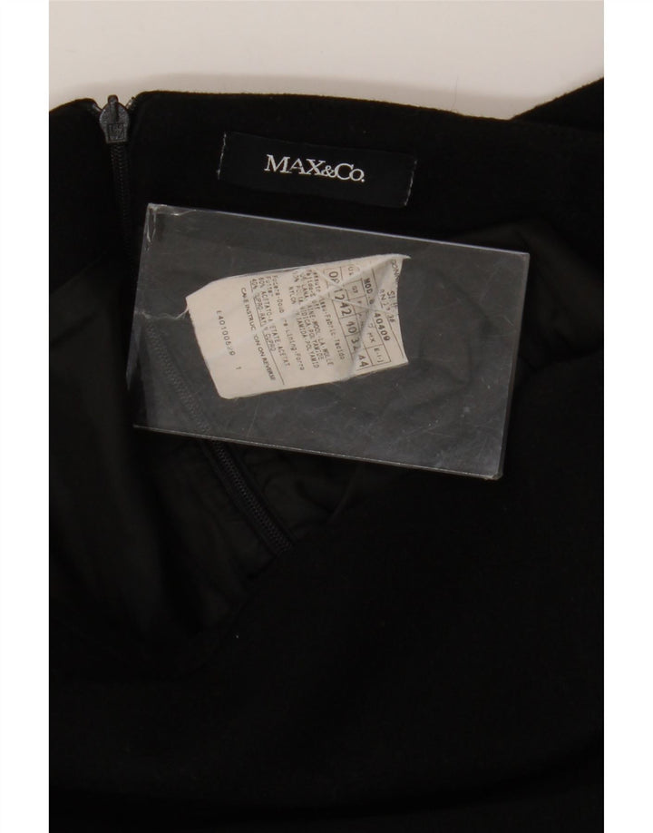 Gonna a trapezio da donna Max & Co. UK 12 media W32 lana nera