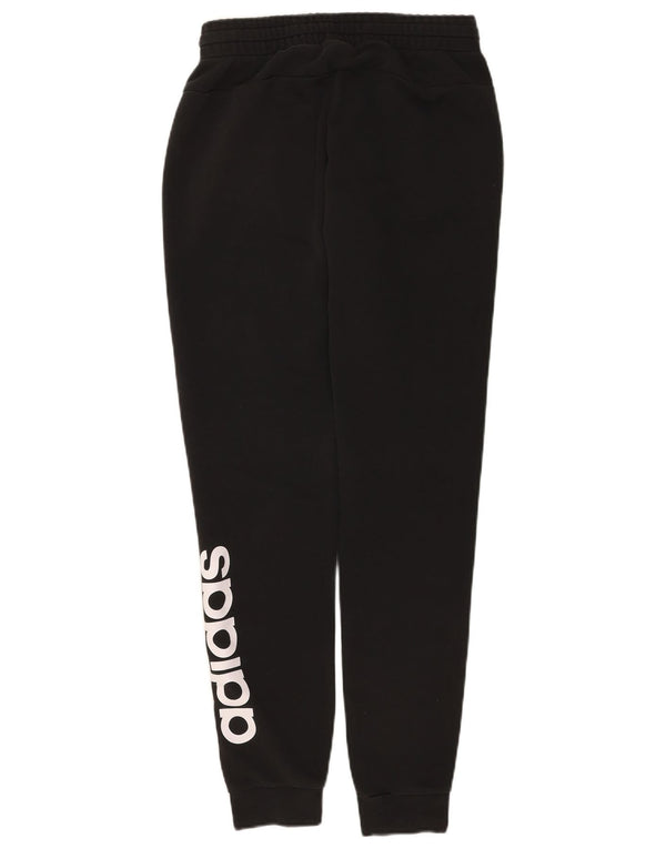 Pantaloni da tuta lunghi con grafica Adidas da donna Joggers UK 8/10 Small Nero