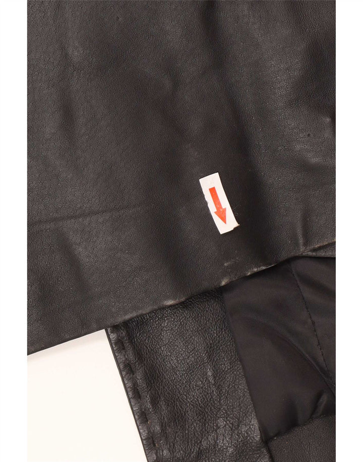 Cappotto In Pelle Donna Conbipel IT 44 Medio Pelle Nera