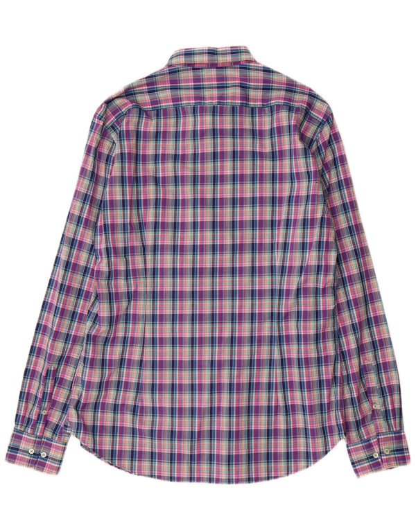Camicia da uomo Henry Cottons taglia 43 XL in cotone a quadri multicolore