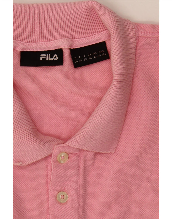 FILA Mens Polo Shirt XL Pink Cotton Vintage Fila and Second-Hand Fila from Messina Hembry 