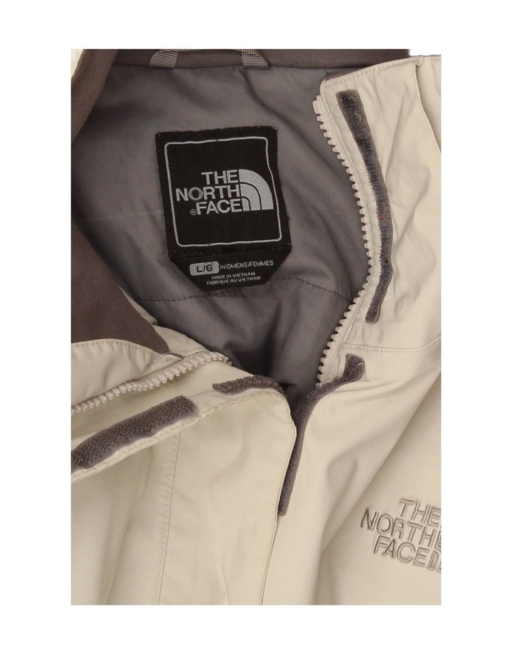 Giacca a vento con cappuccio da donna The North Face UK 16 grande bianco sporco
