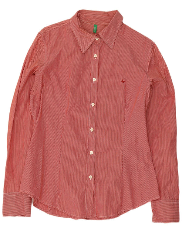 Camicia da donna Benetton UK 18 XL Cotone gessato rosso