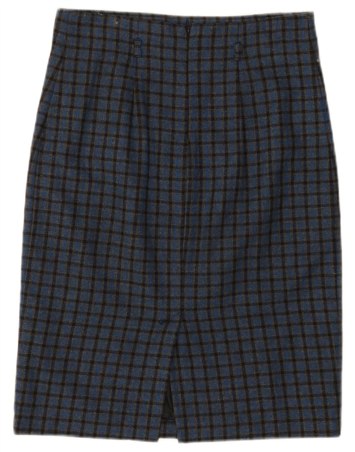 Gonna tubino da donna BENETTON W28 a quadri blu medio