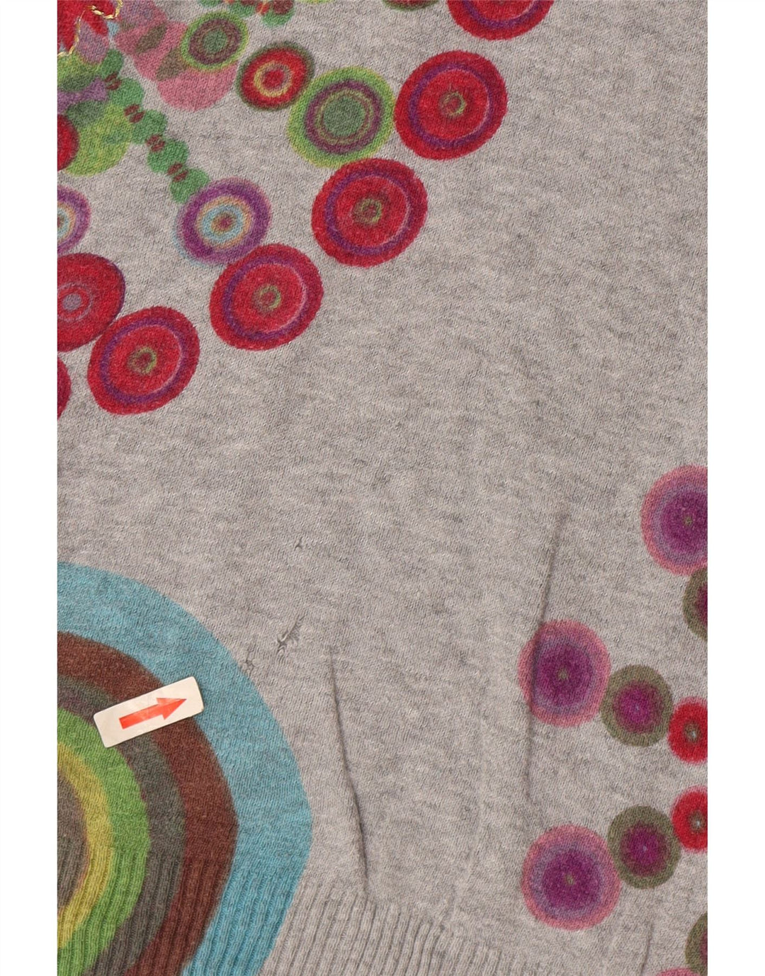 Desigual Donna Maglione con scollo a barchetta Maglione UK 14 Grigio medio geometrico