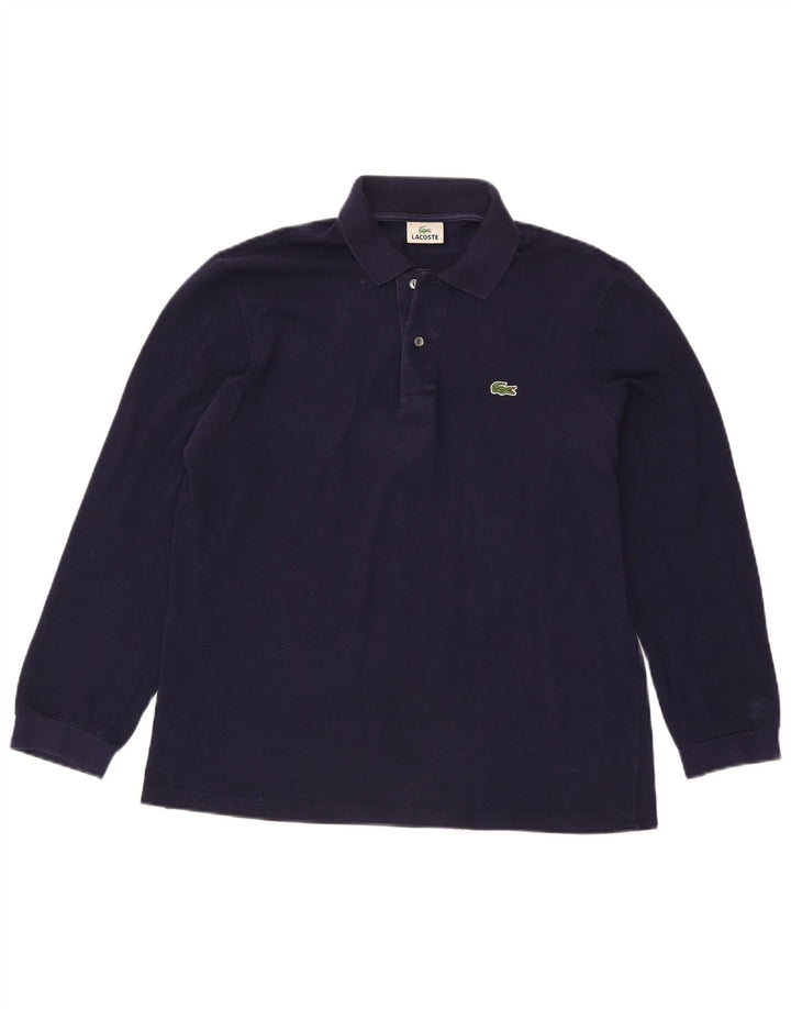 Polo da uomo a maniche lunghe Lacoste taglia 4 cotone medio blu navy