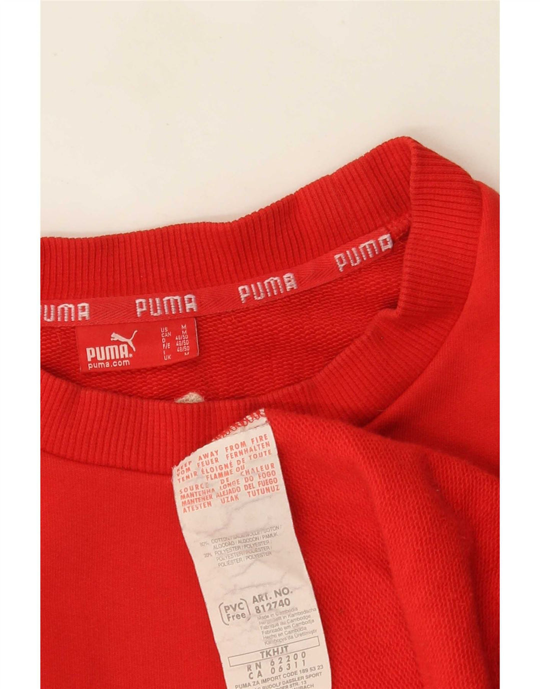 Felpa grafica da uomo Puma Maglione rosso medio in cotone