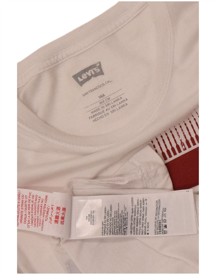 Levi's Boys Graphic Top manica lunga 13-14 anni in cotone bianco