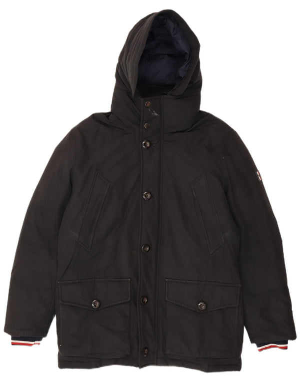 Giacca imbottita con cappuccio da uomo Tommy Hilfiger UK 38 cotone medio nero
