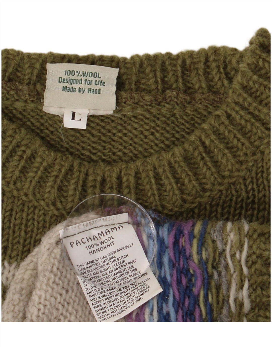 Maglione da donna con scollo a barca Pachamama UK 16 grande multicolore