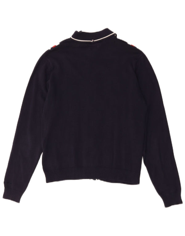 Maglione cardigan oversize da donna Ben Sherman UK 10 piccolo a righe blu navy