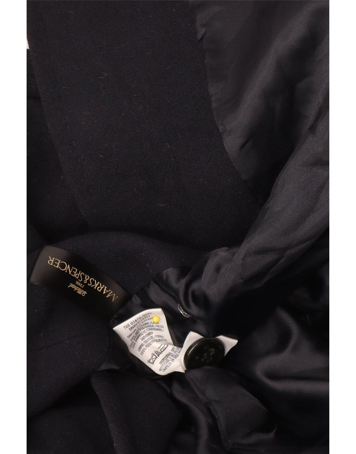Cappotto doppiopetto da donna Marks & Spencer UK 10 piccolo in lana nera