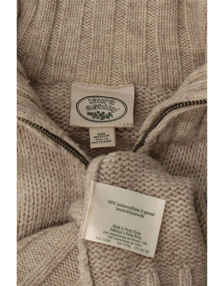 Maglione cardigan da donna Laura Ashley UK 14 Lana beige medio