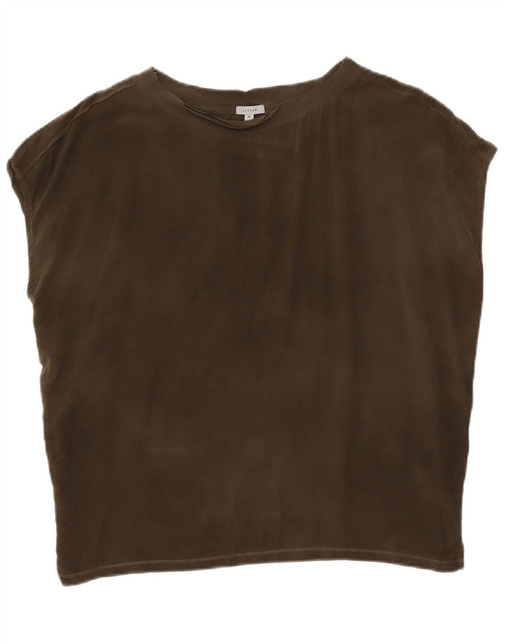 JIGSAW Camicetta oversize da donna Top UK 14 Medio Khaki Modal