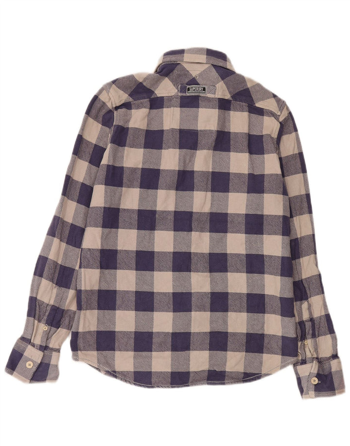 Camicia da uomo in flanella Superdry grande in cotone a quadretti blu navy