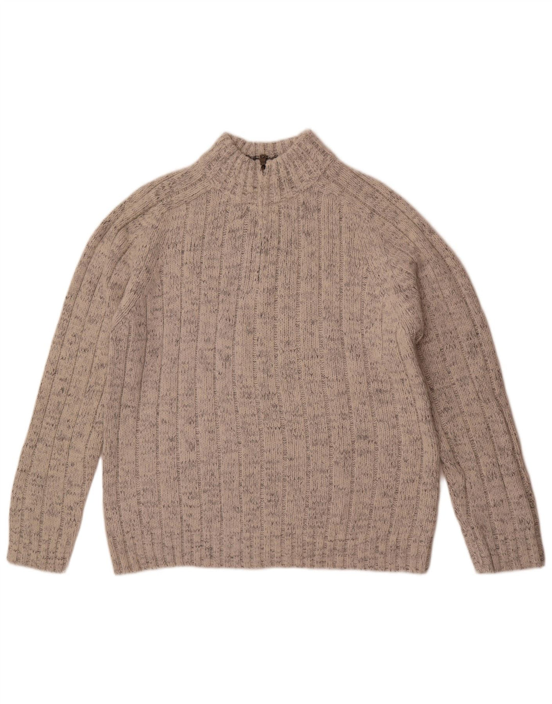 Maglione da donna Marks & Spencer con zip e collo UK 16 grande grigio screziato
