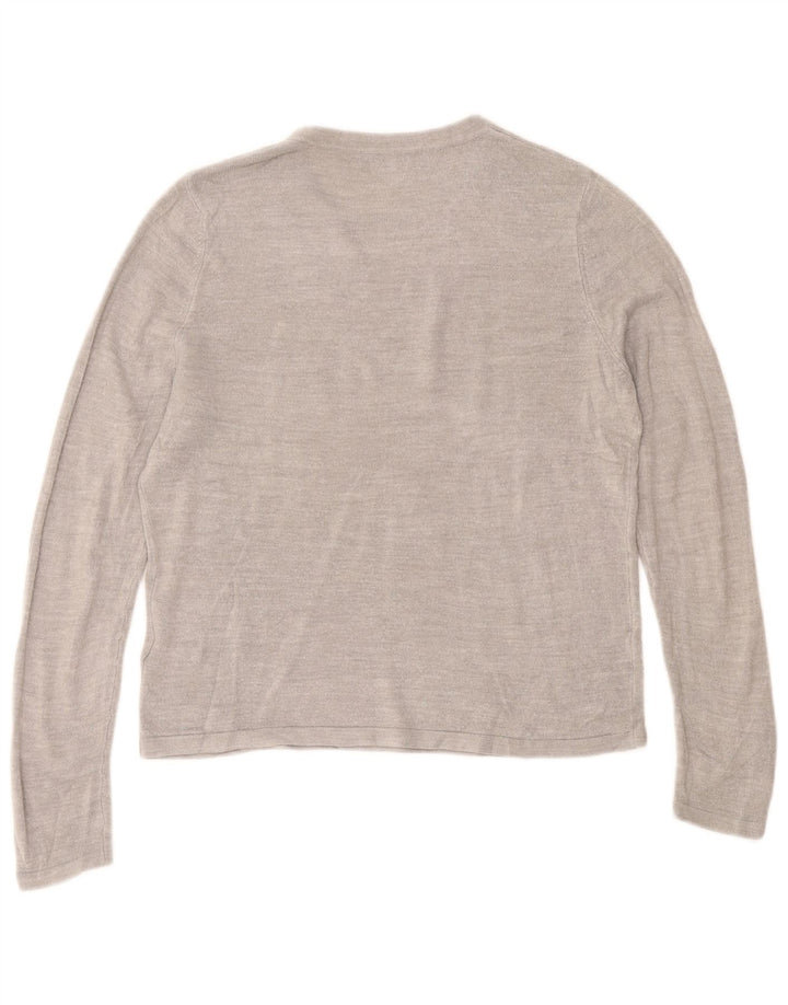 Maglione maglione girocollo da donna Marks & Spencer UK 14 Acrilico grigio medio