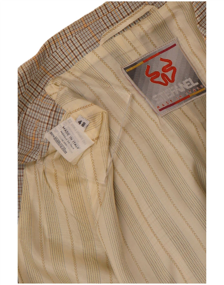 Giacca blazer da uomo a 2 bottoni Stefanel IT 48 cotone a quadri beige medio