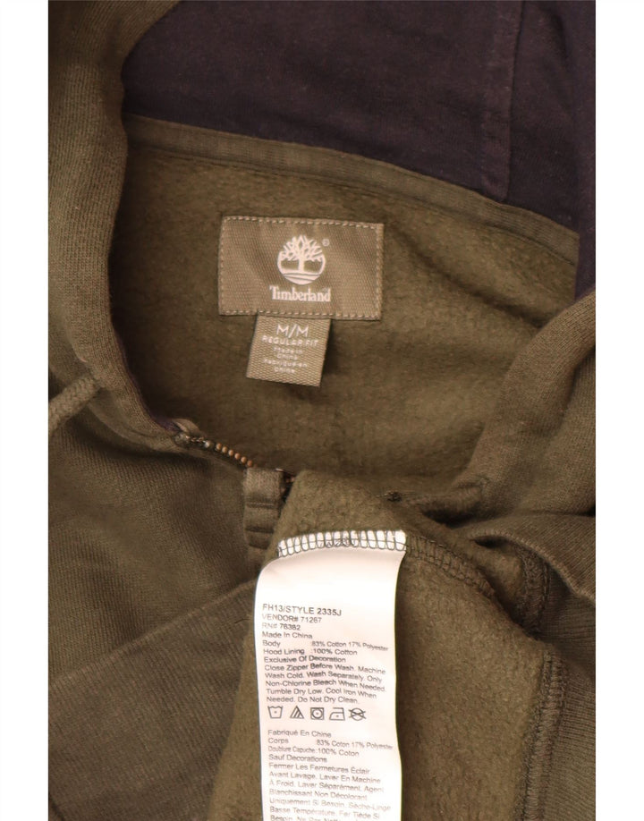 Timberland Maglione con cappuccio e zip vestibilità regolare da uomo in cotone kaki medio