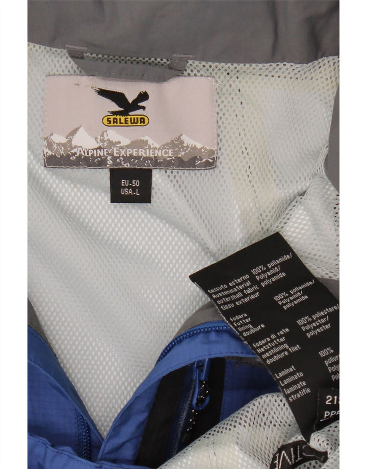 SALEWA Giacca antipioggia da uomo con cappuccio EU 50 Large Blu Colourblock in poliammide