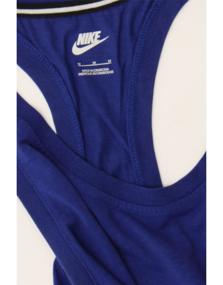 NIKE Womens Vest Top UK 12 Medium Navy Blue Modal Vintage Nike and Second-Hand Nike from Messina Hembry 