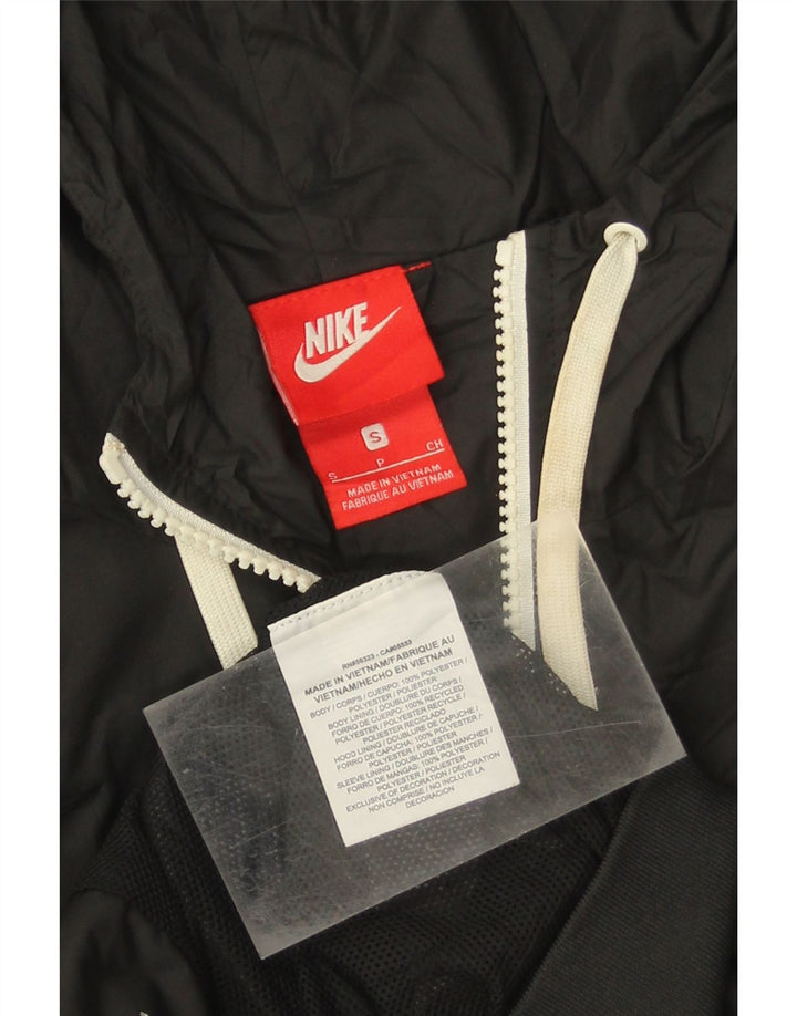 Giacca da ginnastica da uomo NIKE con cappuccio, piccola, nera, in poliestere