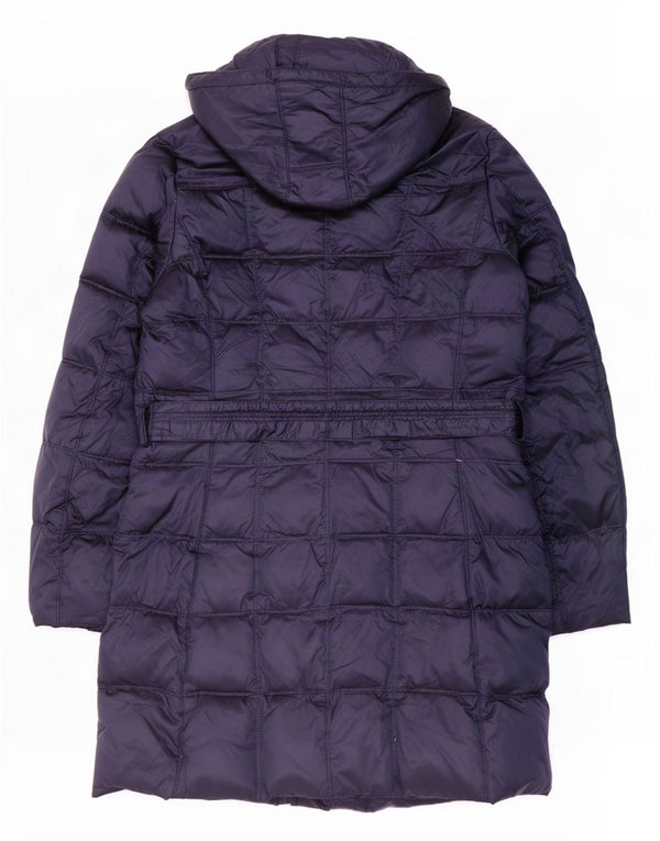 Geox Cappotto imbottito oversize con cappuccio da donna UK 10 Small Poliestere blu navy