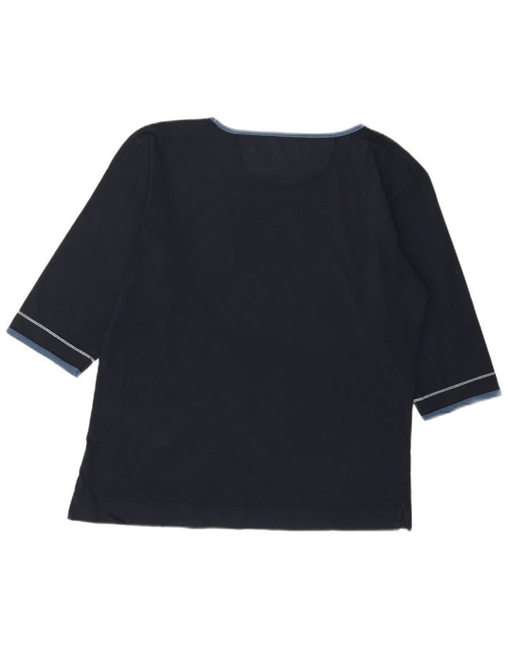 Maglia da donna Champion manica 3/4 UK 18 XL cotone blu navy