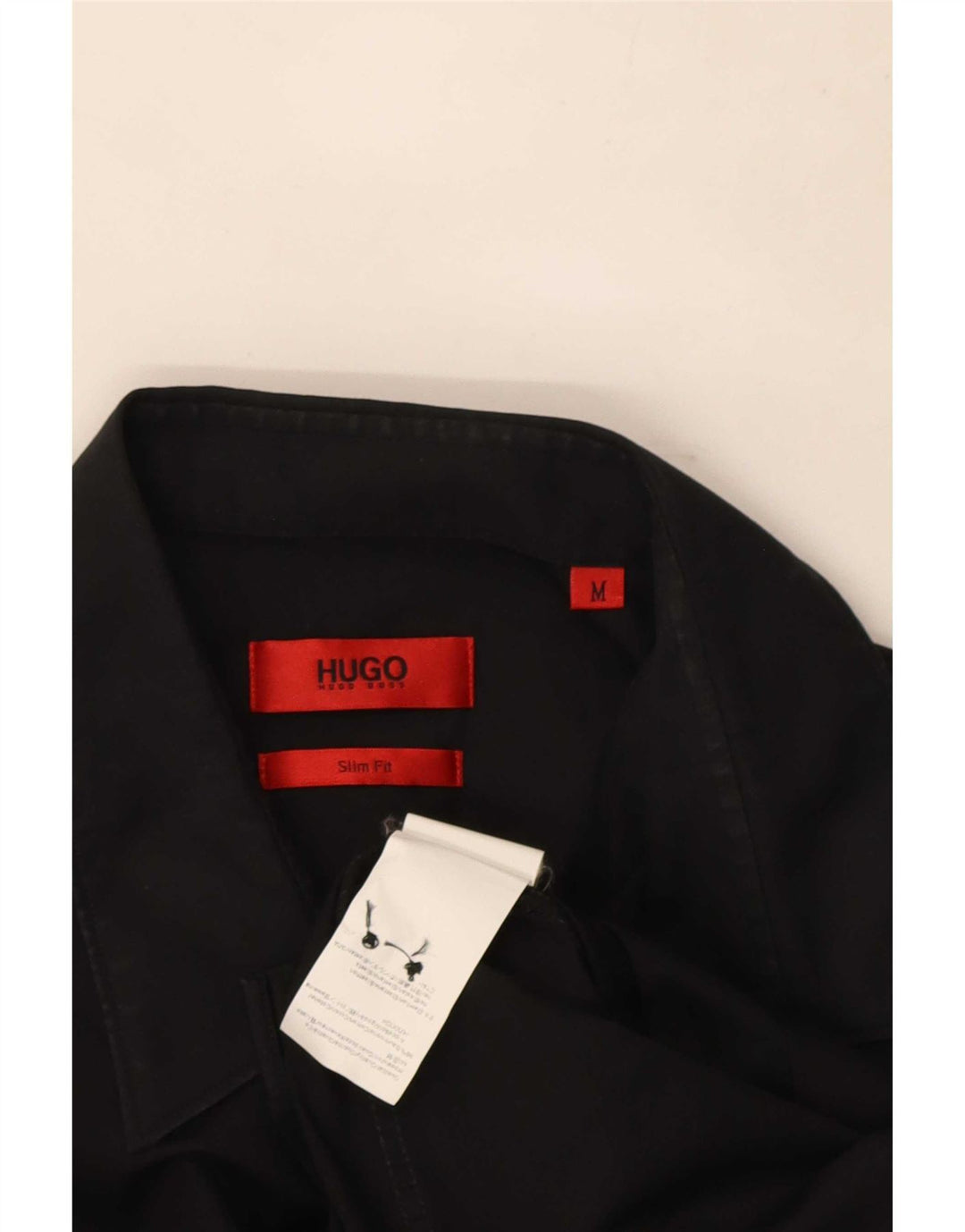 Camicia slim fit da uomo Hugo Boss in cotone nero medio