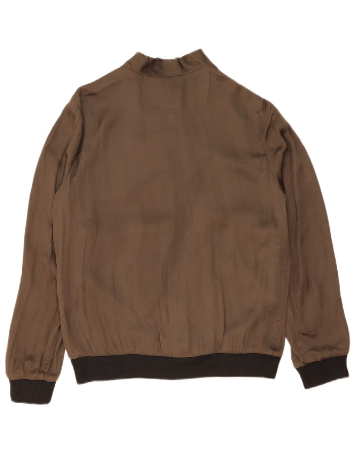 Giubbotto bomber oversize da donna Zara UK 10 piccolo poliestere color block kaki