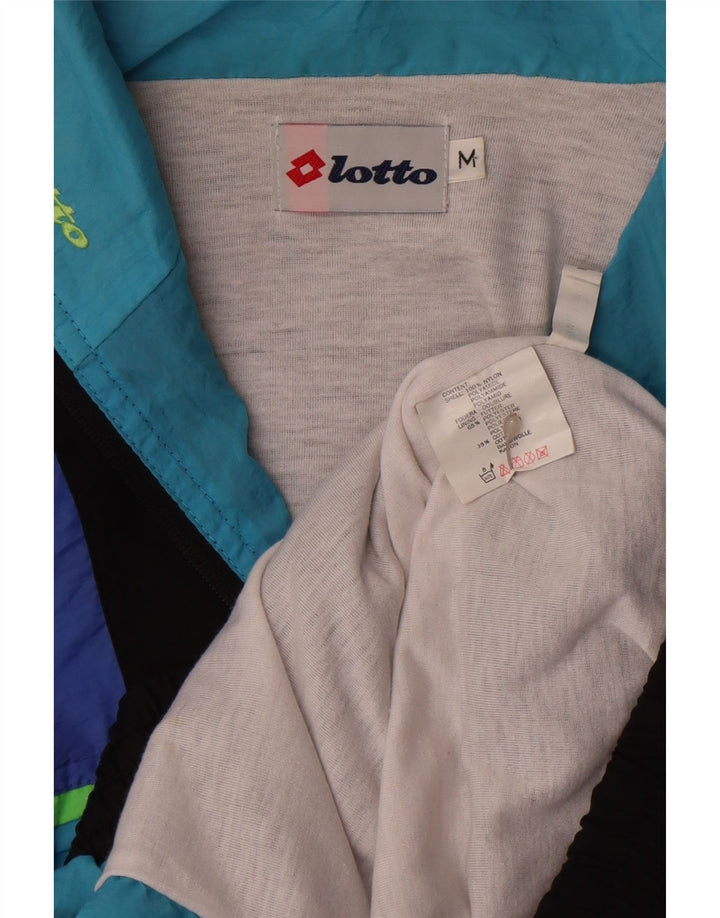 Giacca da ginnastica grafica da uomo Lotto in nylon color block blu medio