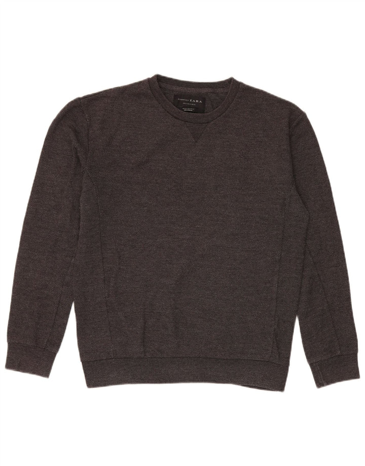 Felpa Zara Da Uomo Maglione Grigio Medio