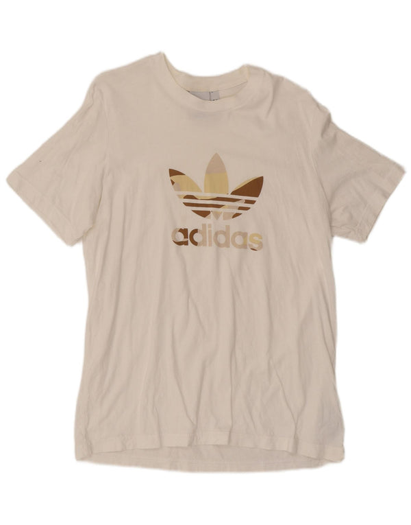 T-shirt grafica da uomo Adidas Top grande in cotone bianco