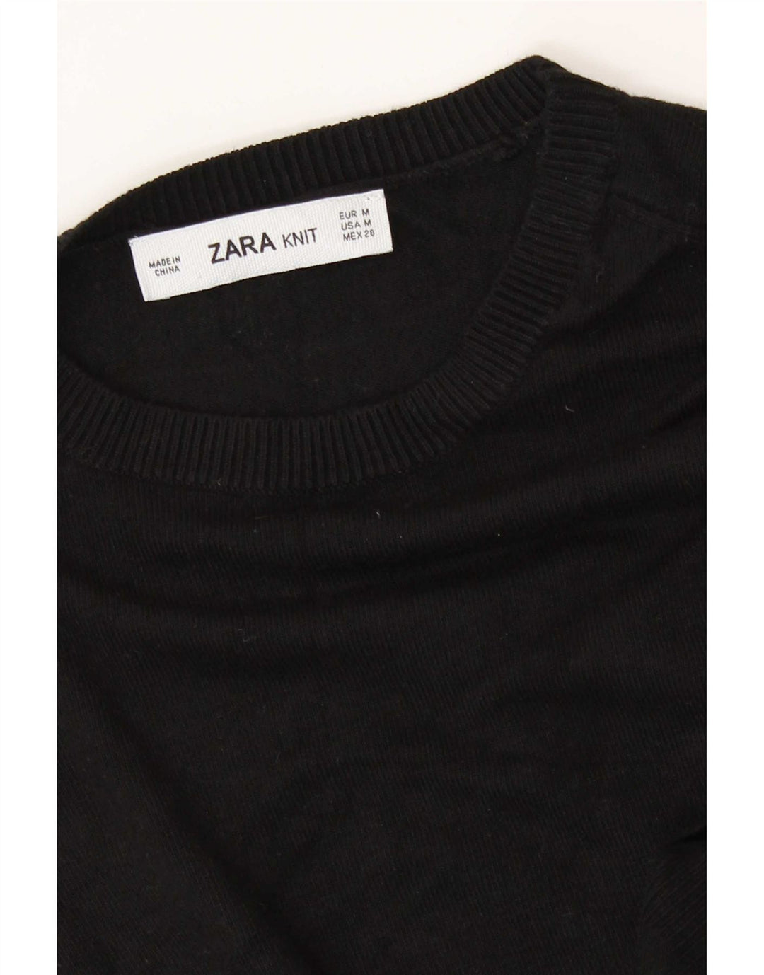 Maglione maglione con scollo a barca da donna Zara UK 12 medio nero
