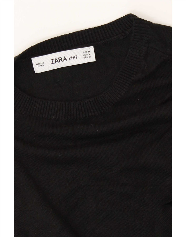 Maglione maglione con scollo a barca da donna Zara UK 12 medio nero