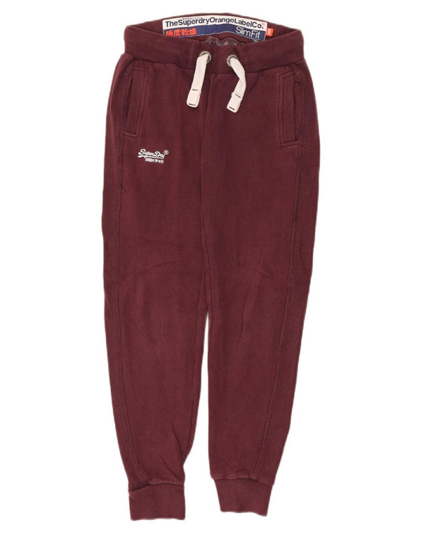 Pantaloni da tuta da donna slim fit Superdry Joggers UK 6 XS Borgogna