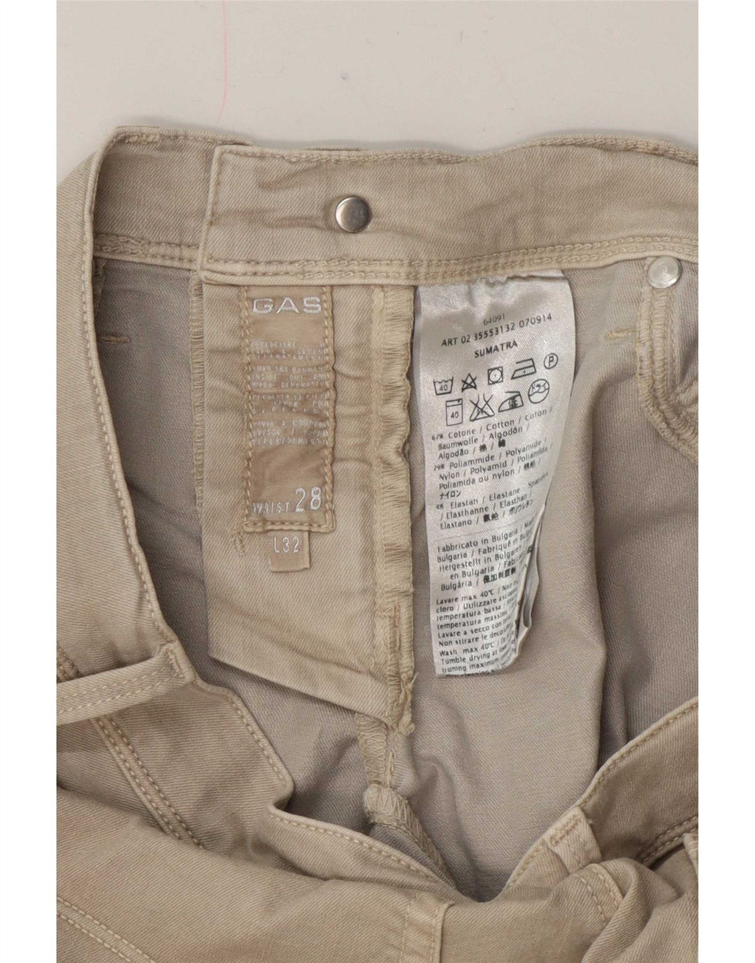 Jeans slim da donna Gas W28 L32 cotone beige